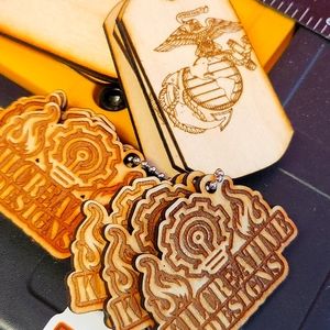 Custom wood designed tags